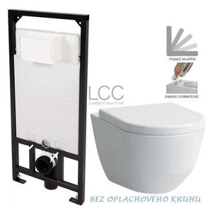DEANTE Podstavný rám, pre závesné WC misy bez tlačidla + WC LAUFEN PRO LCC RIMLESS + SEDADLO CST_WC01 X LP2 vyobraziť