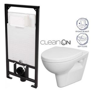 DEANTE Podstavný rám, pre závesné WC misy bez tlačidla + WC CERSANIT CLEANON PARVA + SEDADLO CST_WC01 X PA1 vyobraziť
