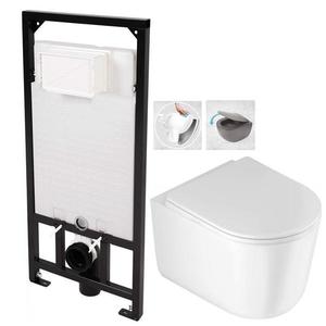 DEANTE Podstavný rám, pre závesné WC misy bez tlačidla + WC DEANTE Jasmin so sedadlom RIMLESS CST_WC01 X JA1 vyobraziť