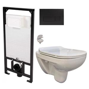 DEANTE Podstavný rám, pre závesné WC misy + SLIM tlačidlo černé + WC bez oplachového kruhu Edge + SEDADLO CST_WC01 N51P EG1 vyobraziť