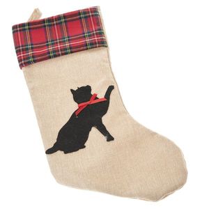 Vianočná textilná ponožka Mačka, 48 cm vyobraziť