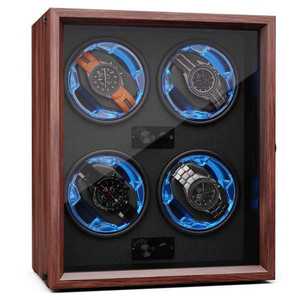 Klarstein Brienz 4, naťahovač hodiniek, 4 hodinky, 4 režimy, drevený vzhľad, modré vnútorné osvetlenie vyobraziť