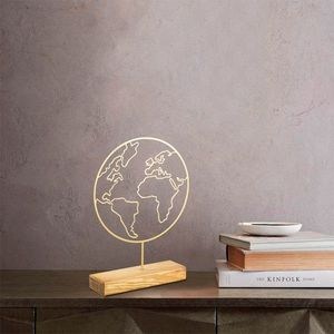Kovová dekorácia World 40 cm zlatá vyobraziť