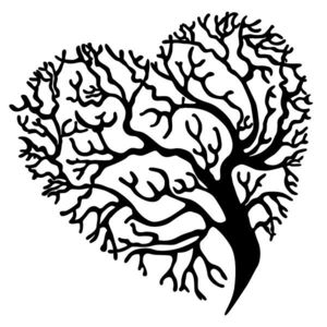 Nástěnná kovová dekorace HEART TREE černá vyobraziť
