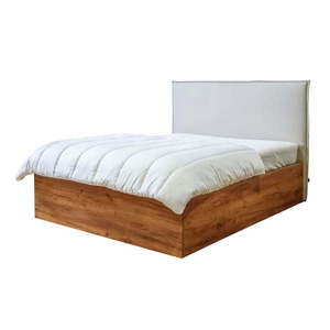 Béžovo-prírodná dvojlôžková posteľ s úložným priestorom s roštom 140x190 cm Cara – Bobochic Paris vyobraziť