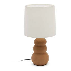 Bielo-hnedá stolová lampa s textilným tienidlom (výška 55 cm) Madsen – Kave Home vyobraziť