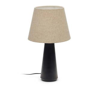 Čierno-béžová stolová lampa s textilným tienidlom (výška 60 cm) Torrent – Kave Home vyobraziť