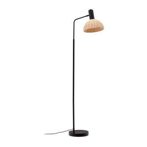 Stojacia lampa s ratanovým tienidlom v čierno-prírodnej farbe (výška 157 cm) Damila – Kave Home vyobraziť