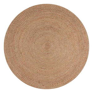 Jutový okrúhly koberec v lososovej farbe/v prírodnej farbe ø 180 cm Capri – Flair Rugs vyobraziť