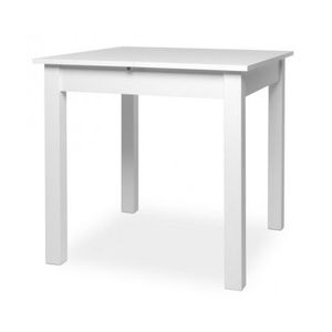 Rozkladací jedálenský stôl Coburg 80x80 cm, biely% vyobraziť