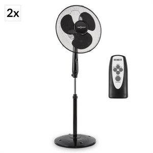 OneConcept Black Blizzard 2G RC, stojanový ventilátor, sada 2 ks, 41 cm (16"), 50 W, okrúhly stojan, diaľkový ovládač, čierny vyobraziť