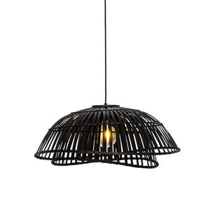 Orientálna závesná lampa čierna bambus 62 cm - Pua vyobraziť