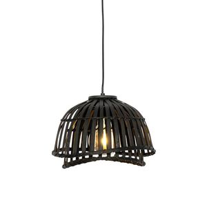 Orientálna závesná lampa čierna bambus 30 cm - Pua vyobraziť