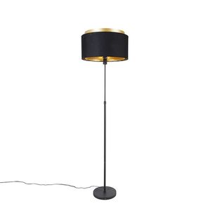 Moderná stojaca lampa čierna so zlatým duo odtieňom - Parte vyobraziť