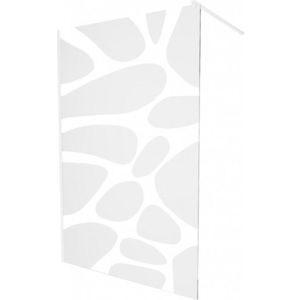 MEXEN/S - KIOTO Sprchová zástena WALK-IN 80 x 200, transparent/biely vzor 8 mm, biela 800-080-101-20-97 vyobraziť