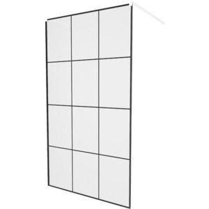 MEXEN/S - KIOTO samostatne stojaca sprchová zástena 100 x 200, transparent/čierny vzor 8 mm, biela 800-100-002-20-77 vyobraziť