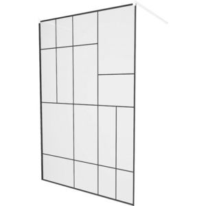 MEXEN/S - KIOTO samostatne stojaca sprchová zástena 100 x 200, transparent/čierny vzor 8 mm, biela 800-100-002-20-78 vyobraziť