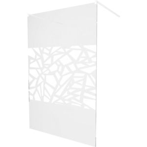 MEXEN/S - KIOTO samostatne stojaca sprchová zástena 100 x 200, transparent/biely vzor 8 mm, biela 800-100-002-20-85 vyobraziť