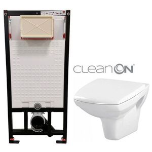 DEANTE Podstavný rám, pre závesné WC misy bez tlačidla + WC CERSANIT CLEANON CARINA + SEDADLO CST_WC01 X CA1 vyobraziť