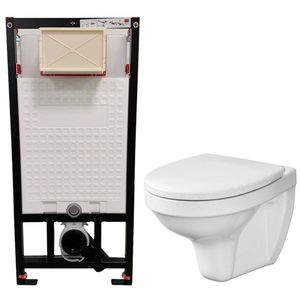 DEANTE Podstavný rám, pre závesné WC misy bez tlačidla + WC CERSANIT DELFI + SEDADLO CST_WC01 X DE1 vyobraziť