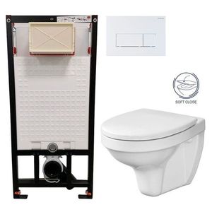 DEANTE Podstavný rám, pre závesné WC misy + SLIM tlačidlo bílé + WC CERSANIT DELFI + SOFT SEDADLO CST_WC01 A51P DE2 vyobraziť
