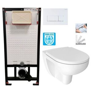 DEANTE Podstavný rám, pre závesné WC misy + SLIM tlačidlo bílé + WC JIKA LYRA PLUS RIMLESS + SEDADLO duraplastu SLOWCLOSE CST_WC01 A51P LY2 vyobraziť