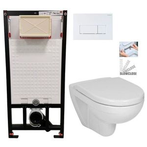 DEANTE Podstavný rám, pre závesné WC misy + SLIM tlačidlo bílé + WC JIKA LYRA PLUS + SEDADLO duraplastu SLOWCLOSE CST_WC01 A51P LY5 vyobraziť