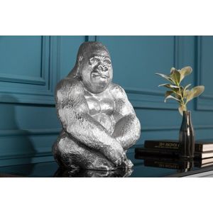Dekoračná socha gorila ZHAM Dekorhome Strieborná vyobraziť