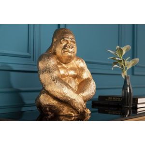 Dekoračná socha gorila ZHAM Dekorhome Zlatá vyobraziť