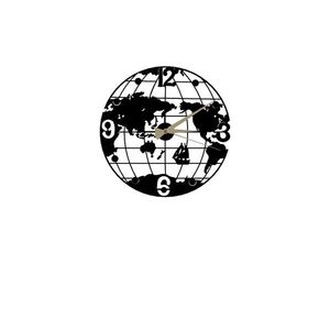 Dekorativní nástěnné hodiny Globe 50 cm černé vyobraziť