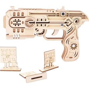Dřevěné 3D puzzle Zbraň na gumičky vyobraziť