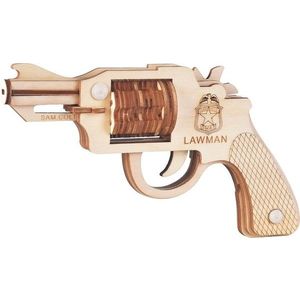 Dřevěné 3D puzzle Zbraň na gumičky Revolver Colt vyobraziť