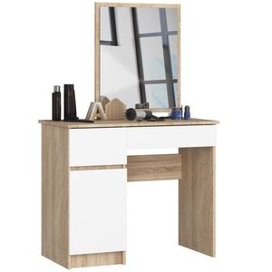 Kozmetický stolík so zrkadlom P-2/SL I dub sonoma/biela ľavý vyobraziť