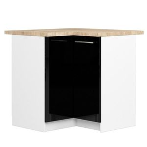 Kuchyňská rohová skříňka Olivie S 90 cm bílá/černý lesk/dub sonoma vyobraziť