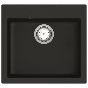 NABBI Odi ONB 01-49 granitový kuchynský drez so sifónom 48x45 cm čierna vyobraziť