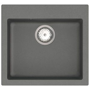 NABBI Odi ONB 01-49 granitový kuchynský drez so sifónom 48x45 cm tmavosivá vyobraziť