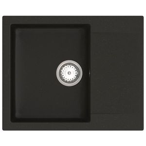 NABBI Odi ONB 02-61 granitový kuchynský drez so sifónom 58, 5x48 cm čierna vyobraziť