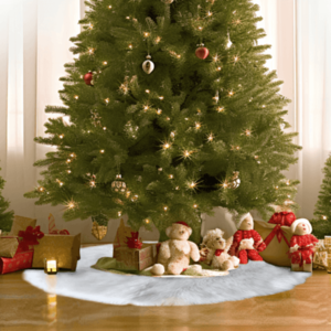 Umelá kožušina pod vianočný stromček, biela, 100x100, EBONO vyobraziť