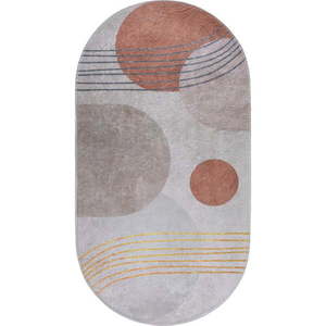 Umývateľný koberec v oranžovo-krémovej farbe 60x100 cm Oval – Vitaus vyobraziť