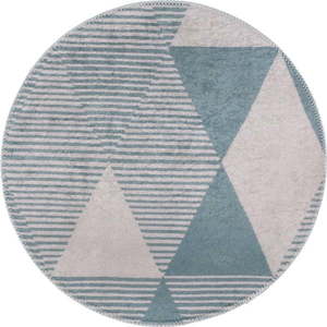 Modrý umývateľný okrúhly koberec ø 80 cm Yuvarlak – Vitaus vyobraziť