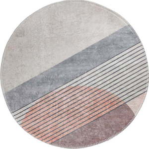 Umývateľný okrúhly koberec vo svetloružovo-sivej farbe ø 120 cm Yuvarlak – Vitaus vyobraziť
