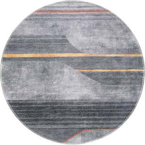 Sivý umývateľný okrúhly koberec ø 120 cm Yuvarlak – Vitaus vyobraziť