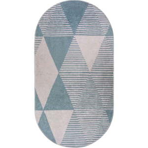 Modrý umývateľný koberec 60x100 cm Oval – Vitaus vyobraziť