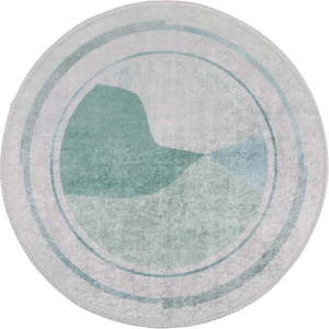 Umývateľný okrúhly koberec v krémovo-tyrkysovej farbe ø 120 cm Yuvarlak – Vitaus vyobraziť
