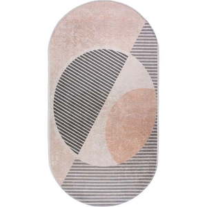 Umývateľný koberec vo svetloružovo-krémovej farbe 60x100 cm Oval – Vitaus vyobraziť