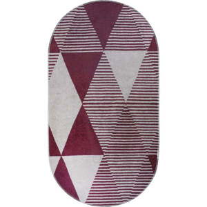 Vínovočervený umývateľný koberec 60x100 cm Oval – Vitaus vyobraziť