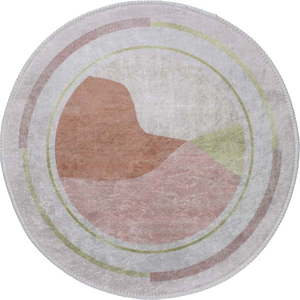Umývateľný okrúhly koberec v oranžovo-krémovej farbe ø 120 cm Yuvarlak – Vitaus vyobraziť