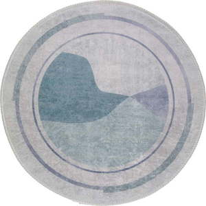 Umývateľný okrúhly koberec v modro-krémovej farbe ø 80 cm Yuvarlak – Vitaus vyobraziť
