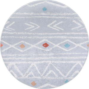 Svetlosivý umývateľný okrúhly koberec ø 80 cm Yuvarlak – Vitaus vyobraziť