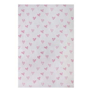 Ružovo-biely detský koberec 120x170 cm Hearts – Hanse Home vyobraziť